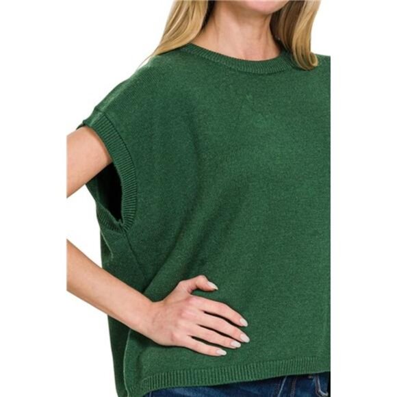 NWT‎ Zenana Oversized Viscose Sweater Vest - Picture 2 of 3